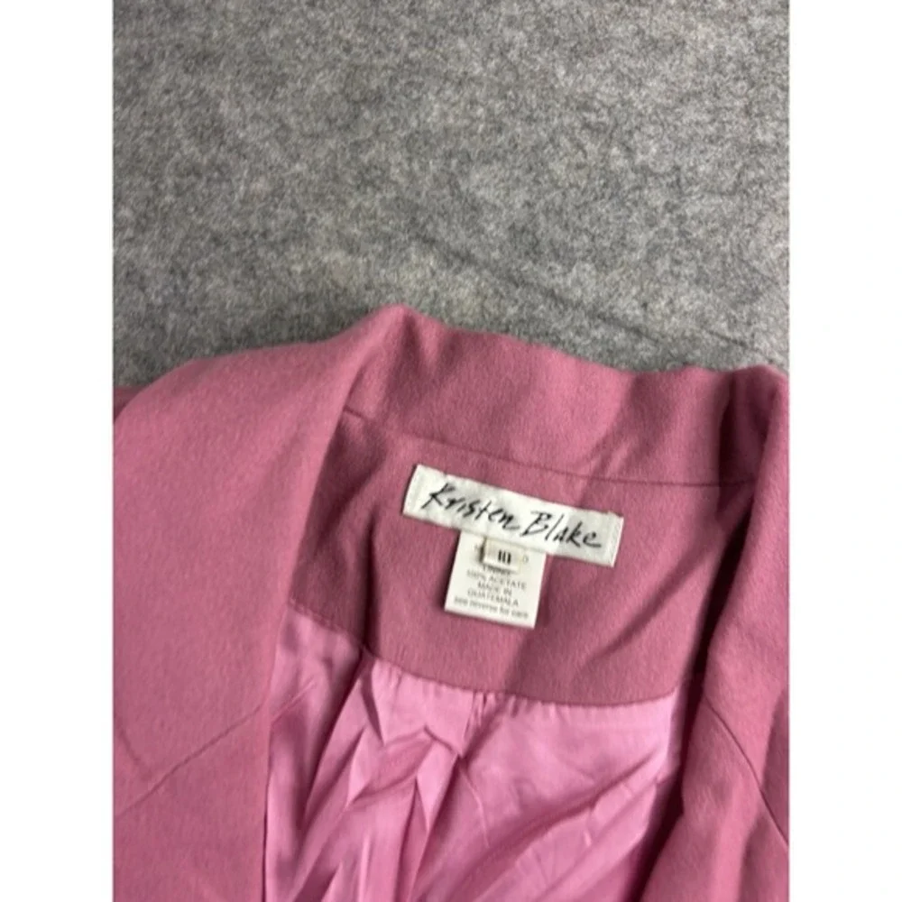 Kristen Blake 100% Merino Wool Lined Blazer Jacket Women 10 Barbiecore Girly 00s